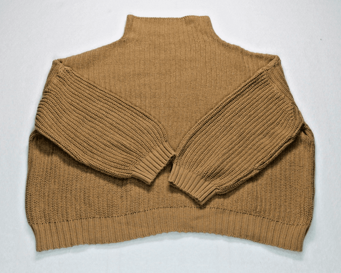 American Eagle Beige Sweater Women Oversized Ribbed Turtleneck Long Sleeve Med - Image 1