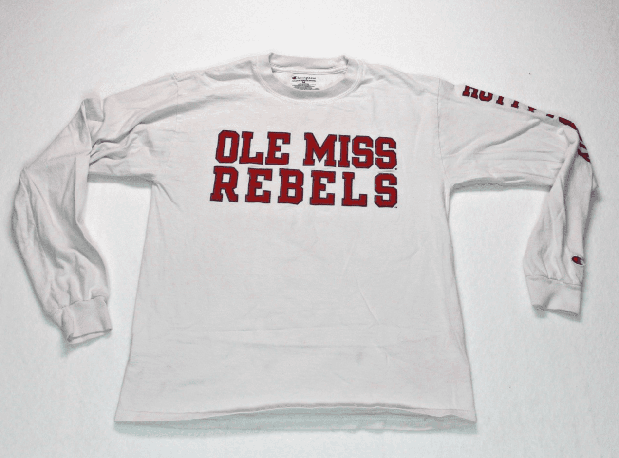 Vintage 90s Champion Ole Miss Rebels Crewneck T-shirt Sz M