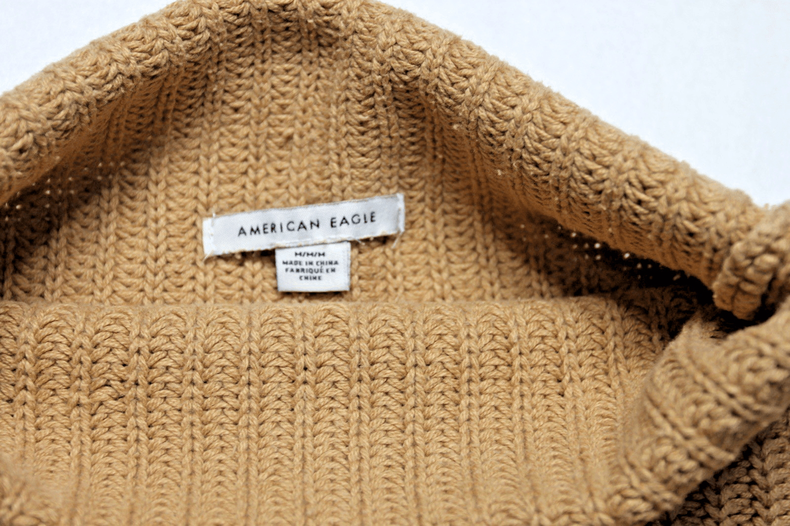 American Eagle Beige Sweater Women Oversized Ribbed Turtleneck Long Sleeve Med - Thumbnail 3