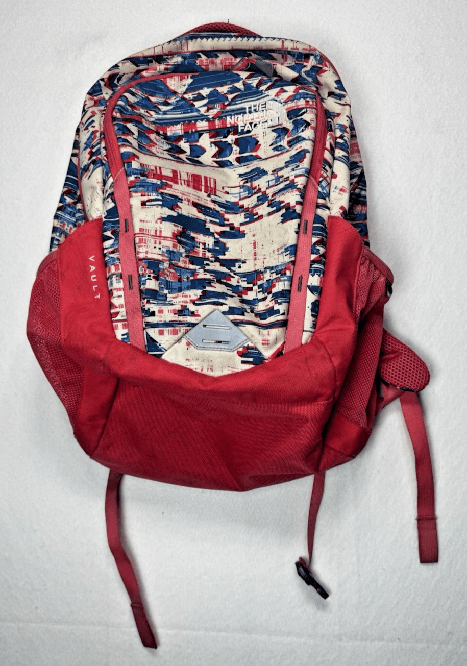 THE NORTH FACE Pink Blue Cream Camping Hiking School Women's Backpack Book Bag - Image 1