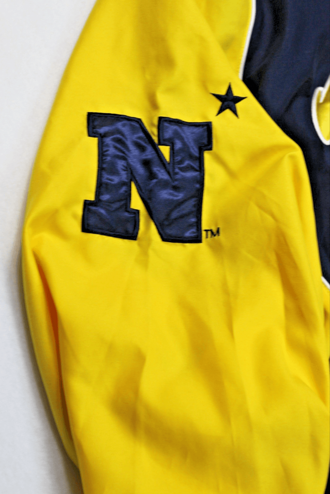 NAVY VTG Windbreaker Pullover Jacket XL College Sports YELLOW NAVY 58Sports - Thumbnail 4