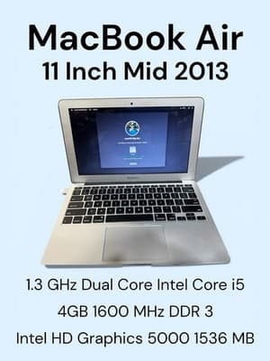MacBook Air (11-inch, Mid 2013) Model A1465 4GB RAM 128GB SSD - Thumbnail 3