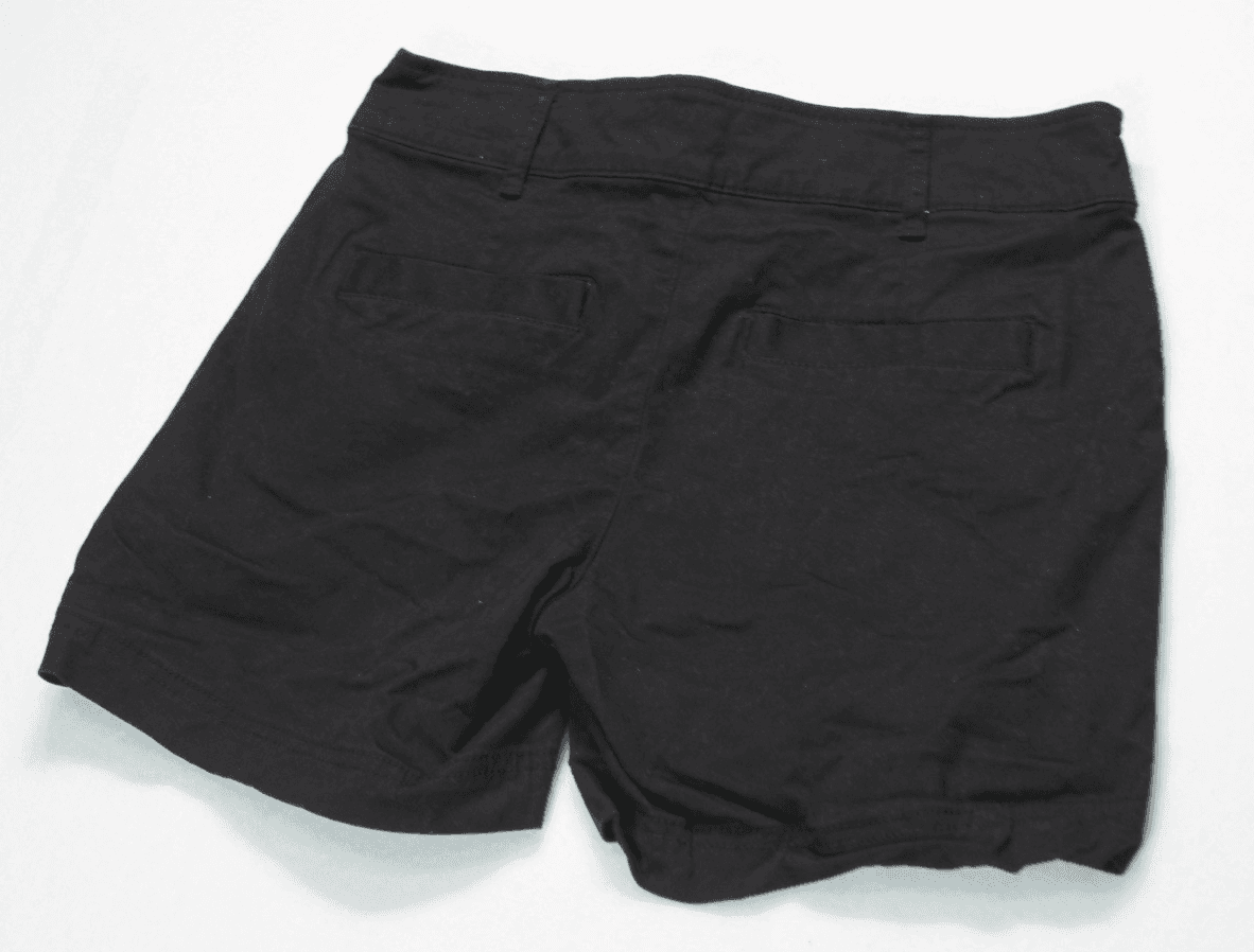 Gap Shorts Womens 0 Black Chino Mid-Rise 3" Flat Front Stretch Walking Casual - Thumbnail 2