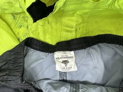 Nelson Rigg Stormrider 2-Piece Rainsuit Hi-Vis Yellow Large See Pics/Condition - Thumbnail 3