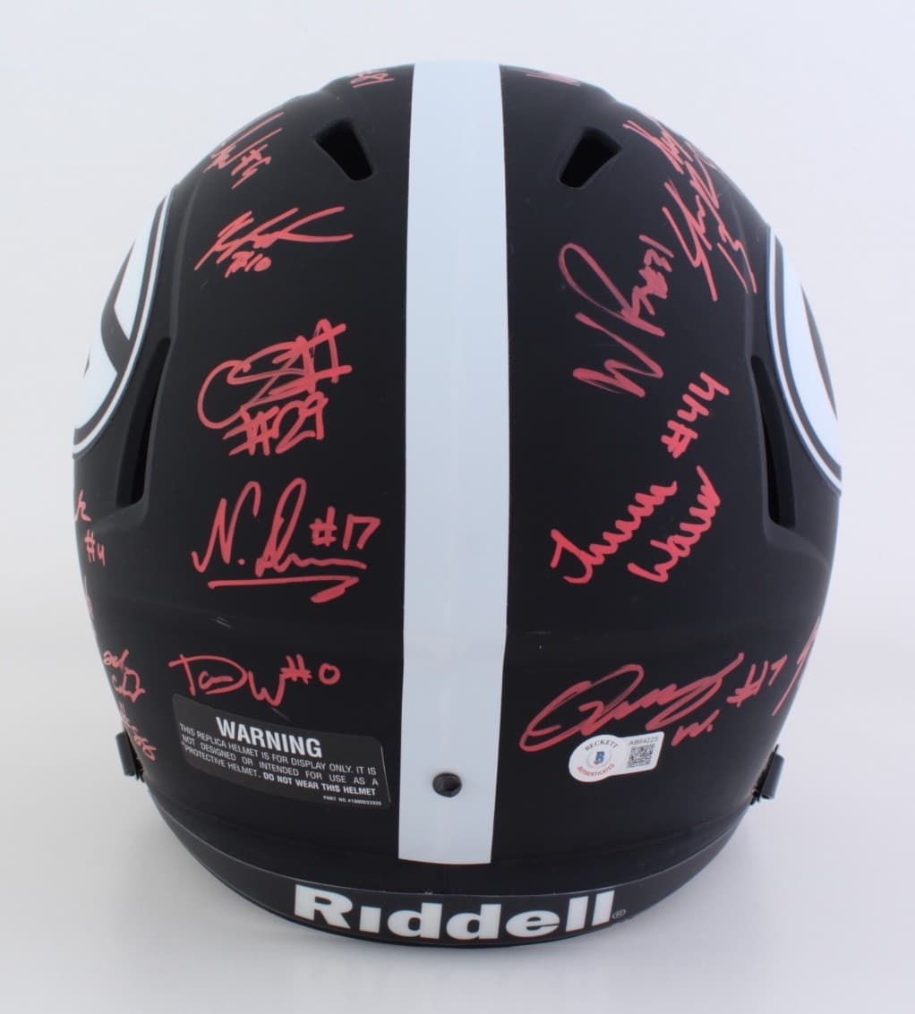 2021 National Champs Helmet Team Signed Eclipse Speed Rep Georgia Bulldogs BAS A - Thumbnail 8