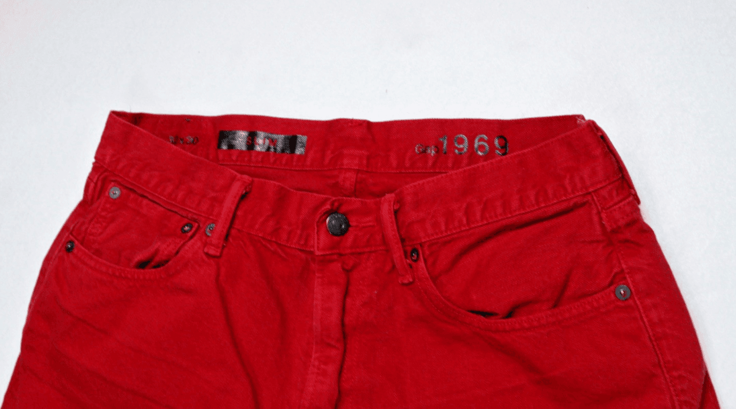 Vintage Gap Mens Jeans 32x30 Red Denim 1969 SLIM Fit Cotton Made In USA - Thumbnail 2