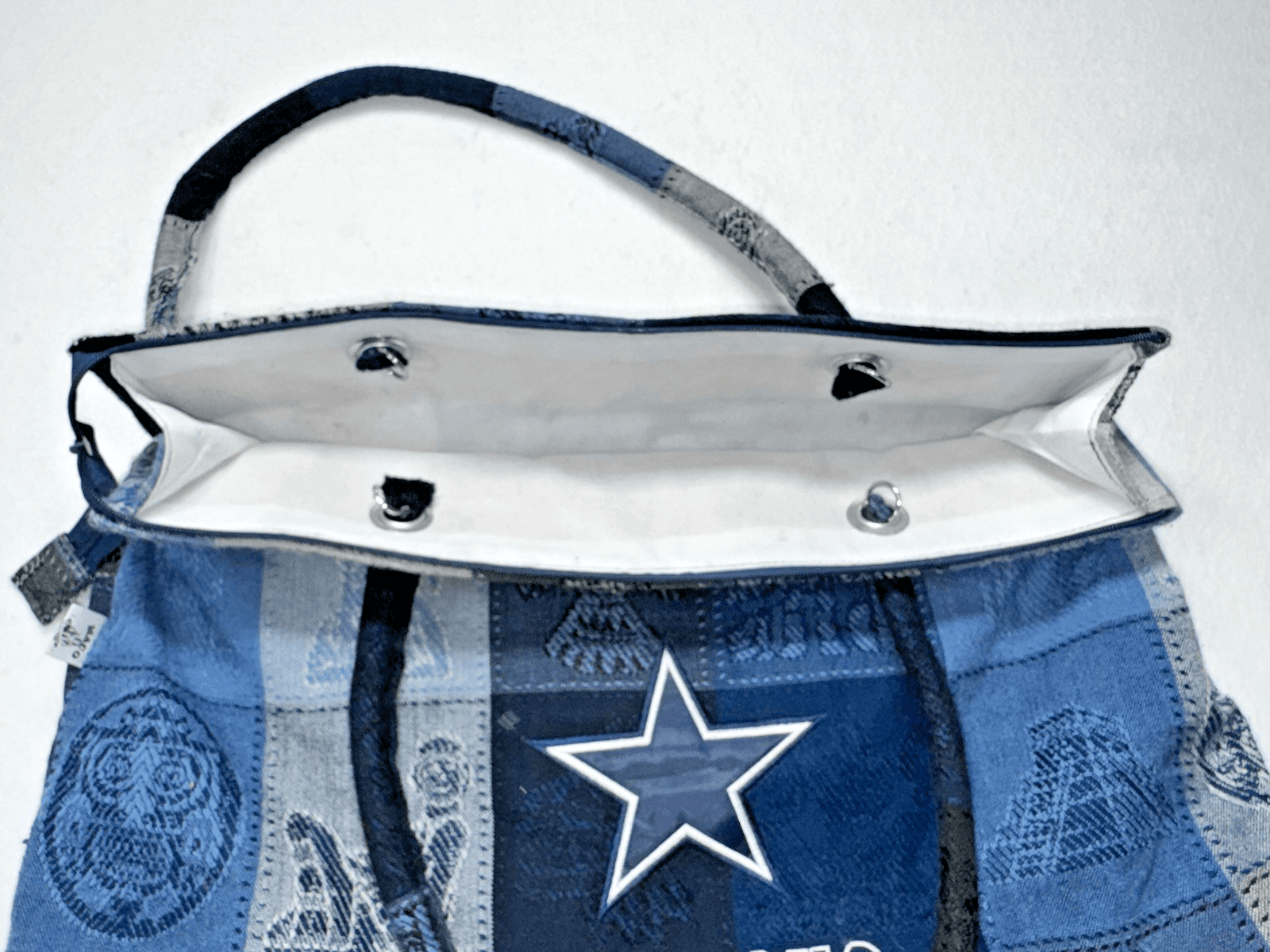 Large Handmade Tote Bag With The Dallas Cowboys Star And Name Sewed Onto It - Thumbnail 6