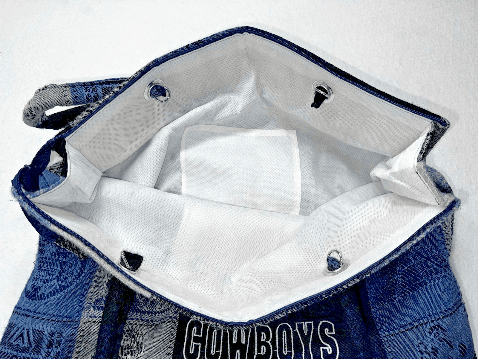 Large Handmade Tote Bag With The Dallas Cowboys Star And Name Sewed Onto It - Thumbnail 7