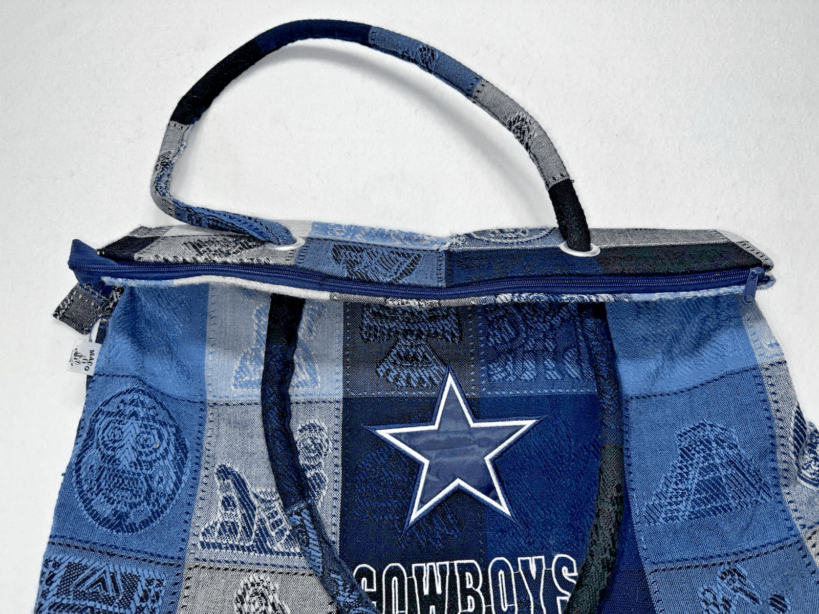 Large Handmade Tote Bag With The Dallas Cowboys Star And Name Sewed Onto It - Thumbnail 5