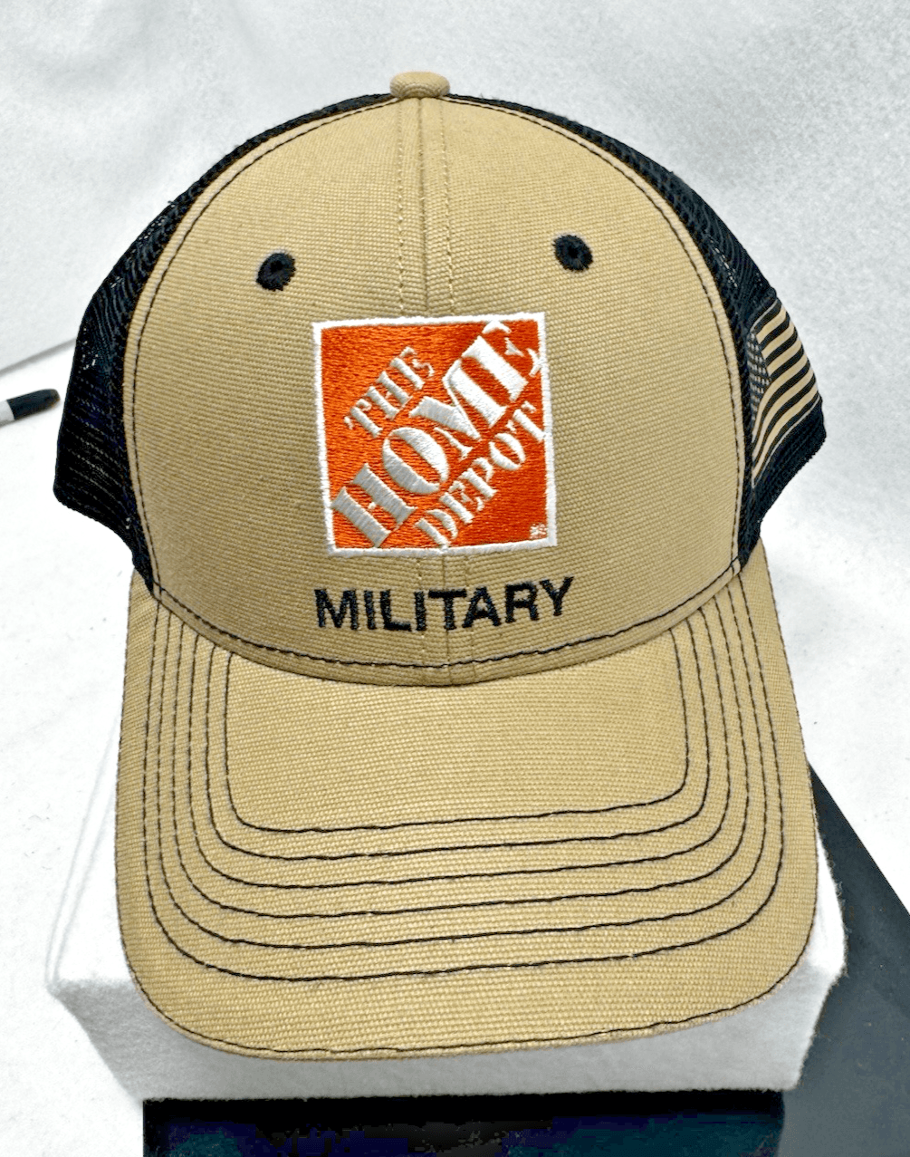 The Home Depot Baseball Cap Black Orange OS Strapback Homer Mascot Hat Cotton