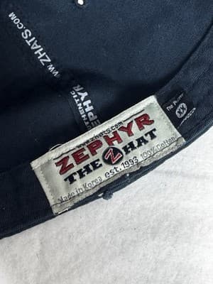 Y2K Zephyr Fightin’ Squirrels Navy Blue Men’s XX Size Baseball Hat Fitted - Thumbnail 3