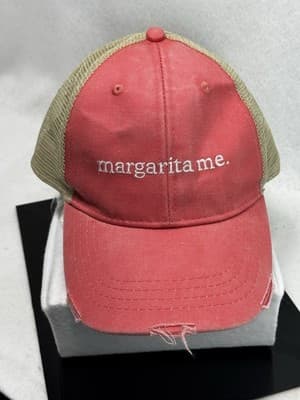 Womens Cap Adams Margarita Me. Distressed Trucker Hats - Thumbnail 2