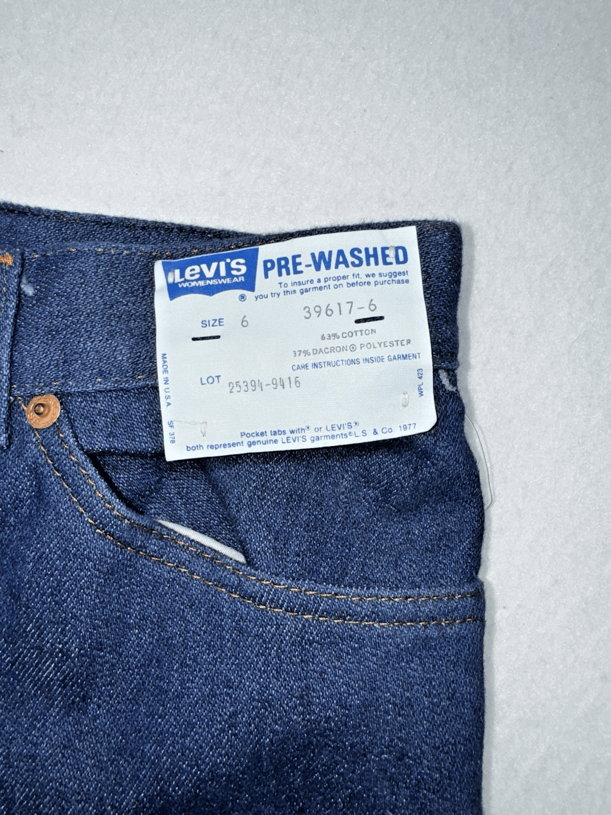 Vintage 70s 80s? Levis Prospector High Rise Wide Leg Jeans True Blue Sz 6 - Thumbnail 5