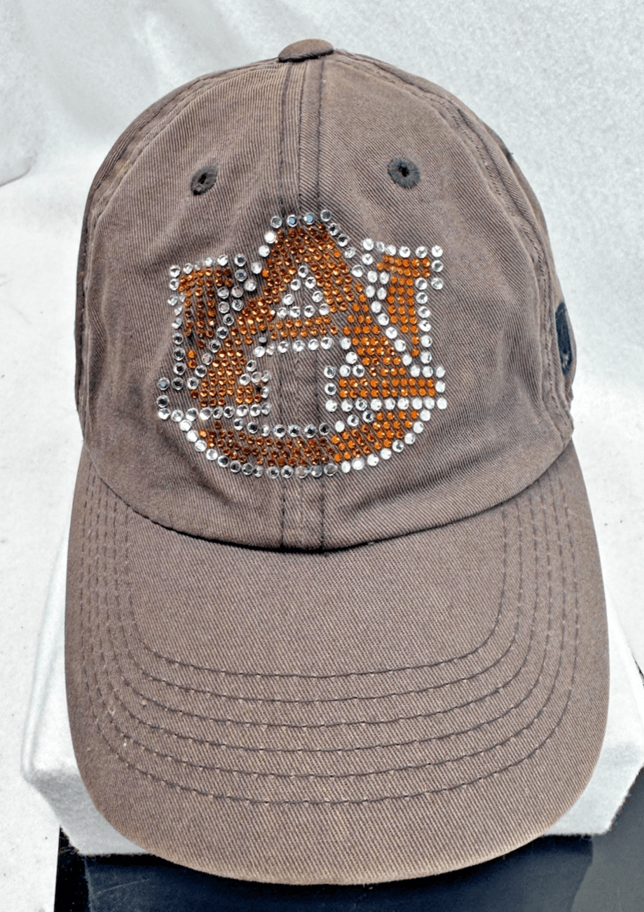 Women Auburn Tigers Hat Strapback (Fits Small) Top of the World Black Bedazzled - Image 1