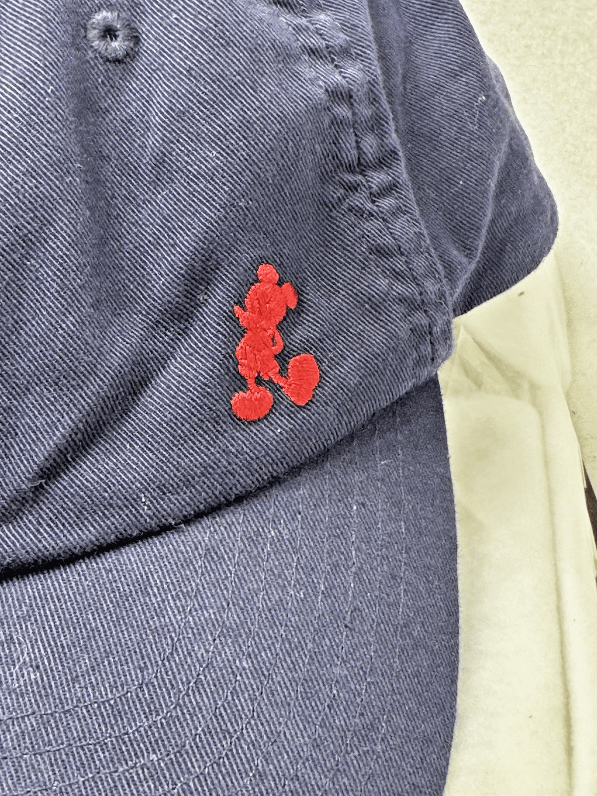 Disney World Adjustable Adult Navy Blue Hat W Red Embroidered Mickey Silhouette - Thumbnail 2