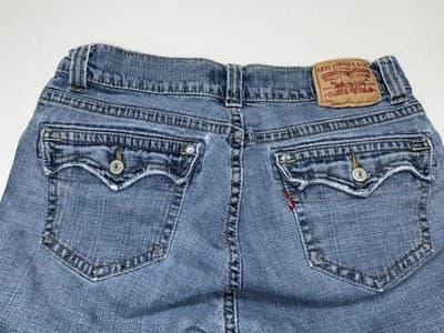 Vintage Levis 542 Jeans Womens 12M Blue Y2K Low Flare Pockets Denim Medium Wash - Thumbnail 6