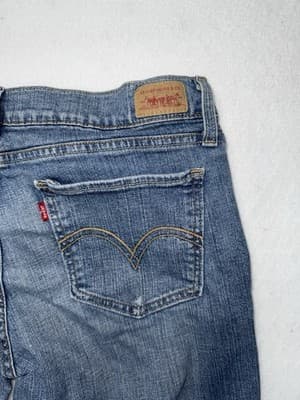 Vintage Women's Levi Jeans Too Super Low 524 Size 15M Blue - Thumbnail 7
