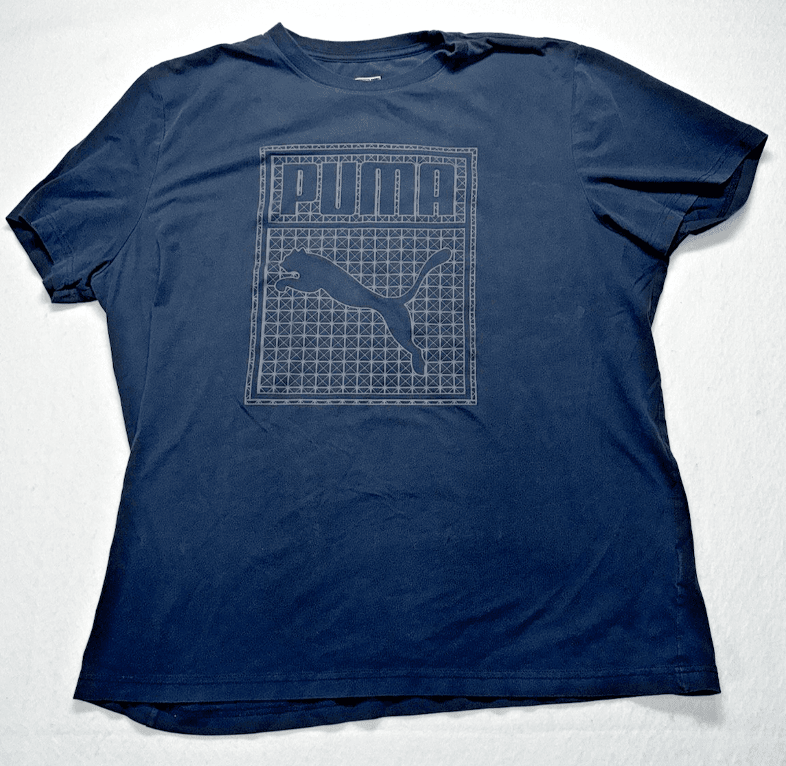 Puma Black T-Shirt Short Sleeve Graphic Print Casual Unisex Size XXL