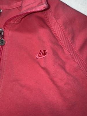 Nike Women’s Fuscia Hot Pink Full Zip Cotton Jacket Pockets Size L - Thumbnail 3