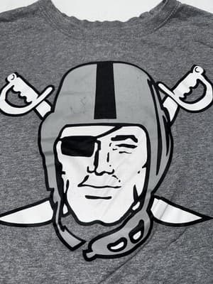 47 Brand Oakland Las Vegas Raiders Football Gray Short Sleeve T-Shirt Mens L - Thumbnail 3