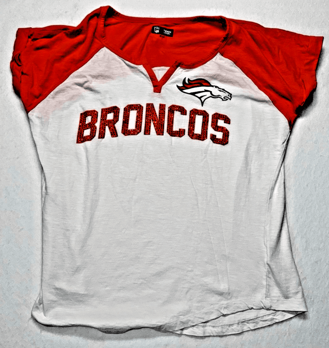 NFL TEAM APPARREL Women's Girls NFL Denver Broncos Football Shirt (L) Sequence