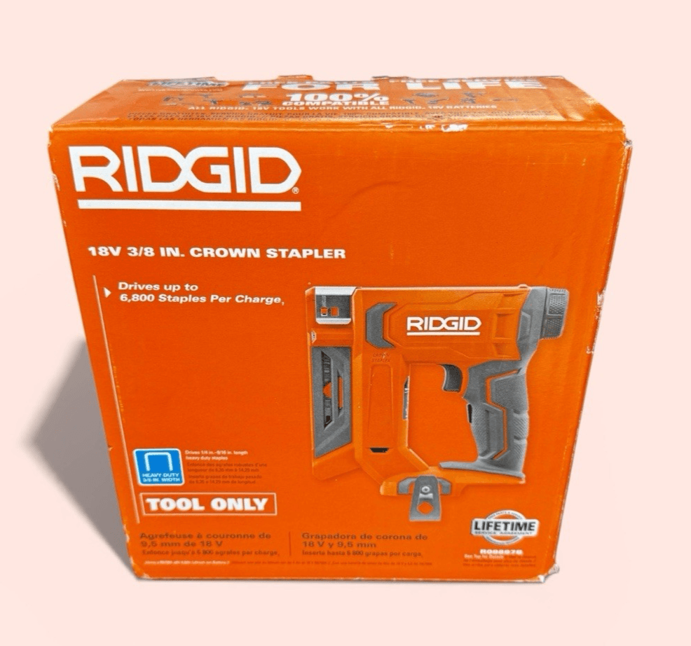 RIDGID Narrow Crown Stapler 3/8 18V Brushless Cordless TOOL ONLY R09897B - Image 1