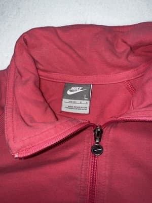 Nike Women’s Fuscia Hot Pink Full Zip Cotton Jacket Pockets Size L - Thumbnail 4