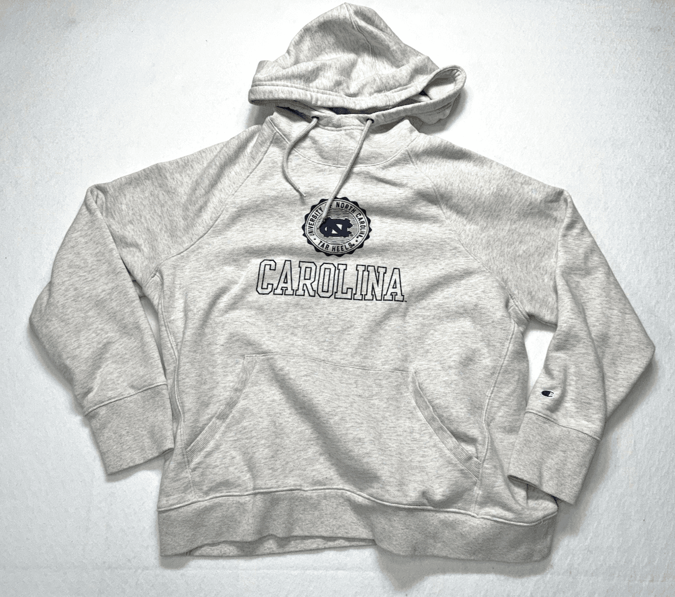 Carolina Hoodie Mens 2XL Gray CHAMPION Pullover Sweatshirt College NCAA Fleece - Thumbnail 2