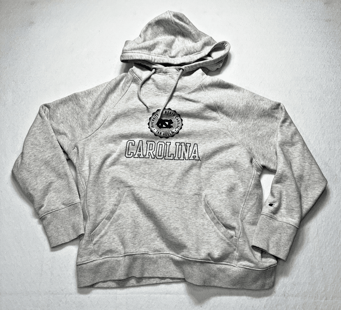 Carolina Hoodie Mens 2XL Gray CHAMPION Pullover Sweatshirt College NCAA Fleece