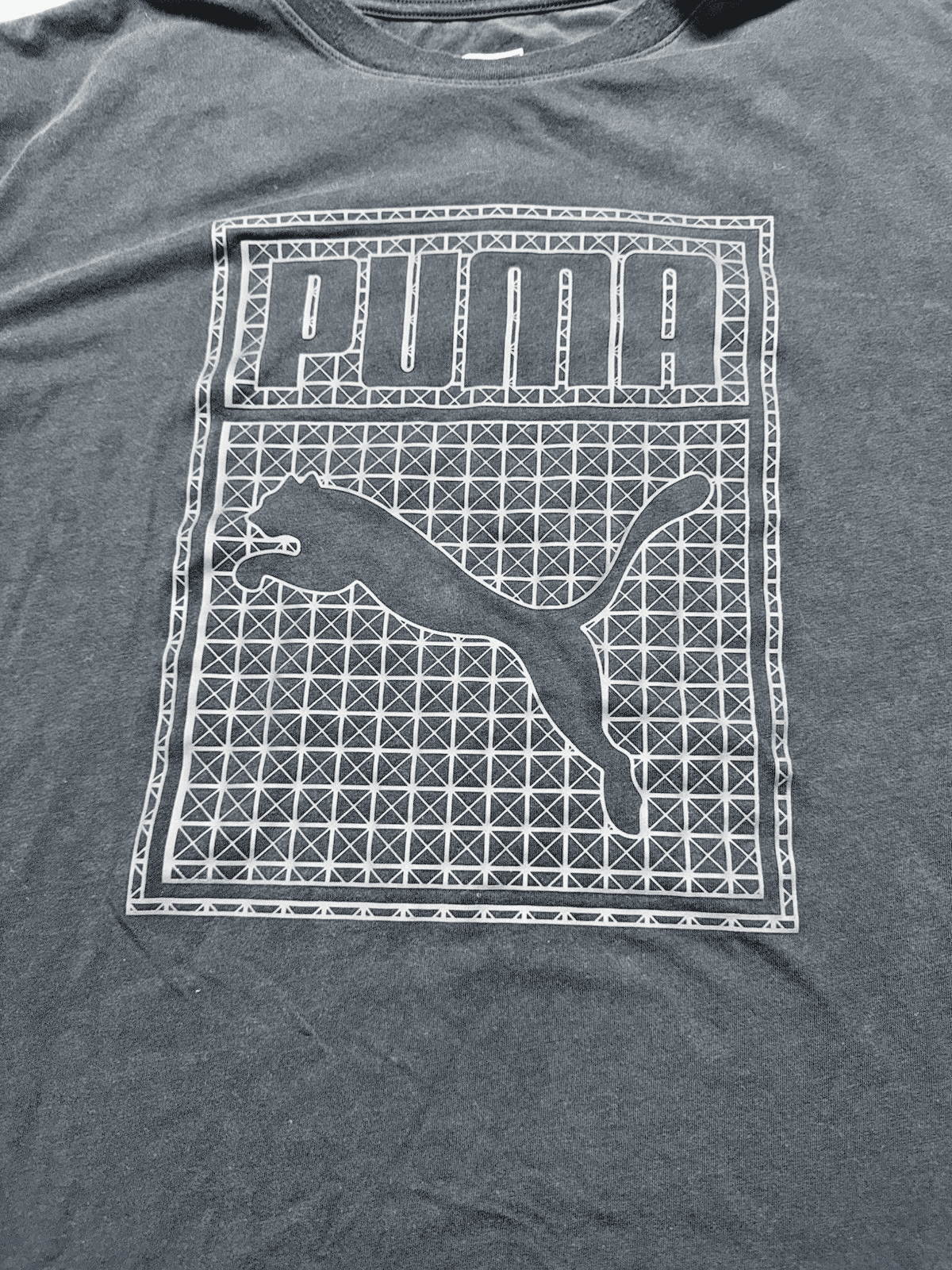 Puma Black T-Shirt Short Sleeve Graphic Print Casual Unisex Size XXL - Thumbnail 2