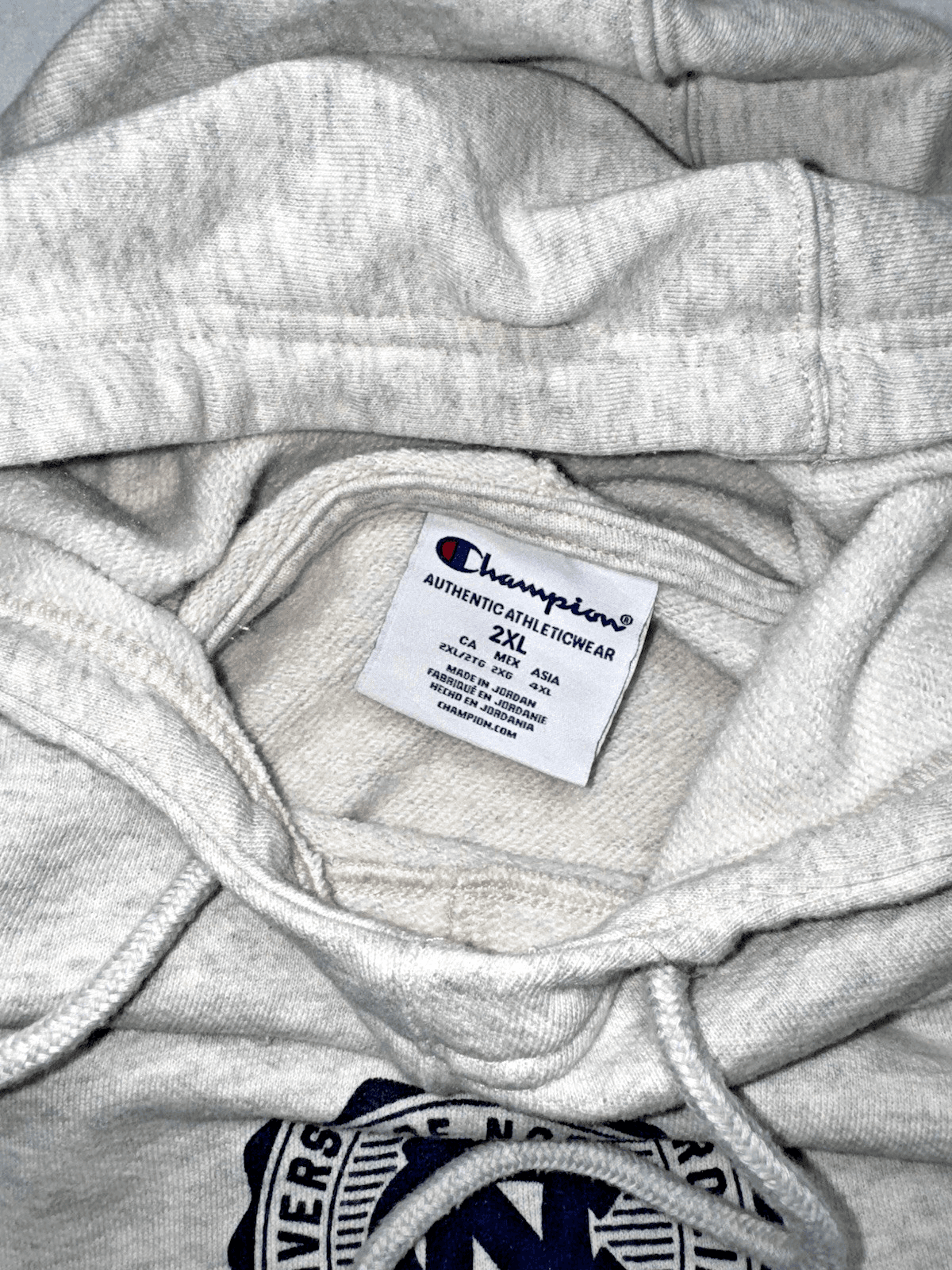 Carolina Hoodie Mens 2XL Gray CHAMPION Pullover Sweatshirt College NCAA Fleece - Thumbnail 3