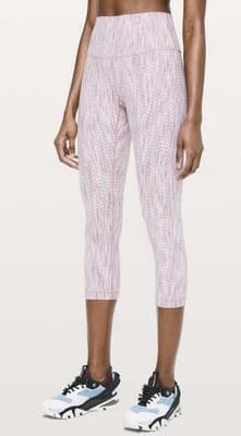 Lululemon Wunder Under Crop HR *Full-On Luon 21" Arrow Jacquard Antique Size:4