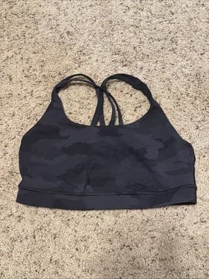 Lululemon Energy Bra Medium Support B-D Cup Heritage 365 Camo Deep Coal Size 8 - Thumbnail 4