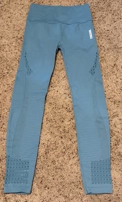 Gymshark Vital Seamless 2.0 Leggings Color Tahoe Teal Size Medium.