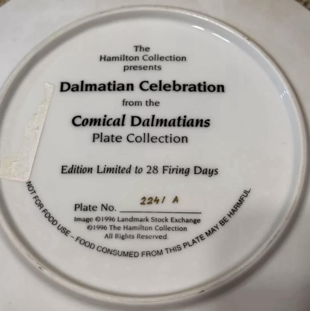 Hamilton Collection "Dalmatian Celebration" “Dalmatians Celebration” Plate 2241A - Thumbnail 2