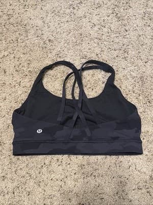 Lululemon Energy Bra Medium Support B-D Cup Heritage 365 Camo Deep Coal Size 8 - Thumbnail 5