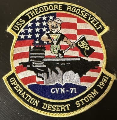 Aircraft Carrier CVN-71 USS Theodore Roosevelt Patch 1991 Operation Desert Storm