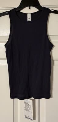 NWT Lululemon Sheer Cotton Ribbed Tank Top Color: Black Night Size: XS (W1FCOS) - Thumbnail 2