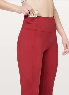 Lululemon Fast & Free 7/8 Tight II *Non-Reflective Nulux 25"Dark Red
