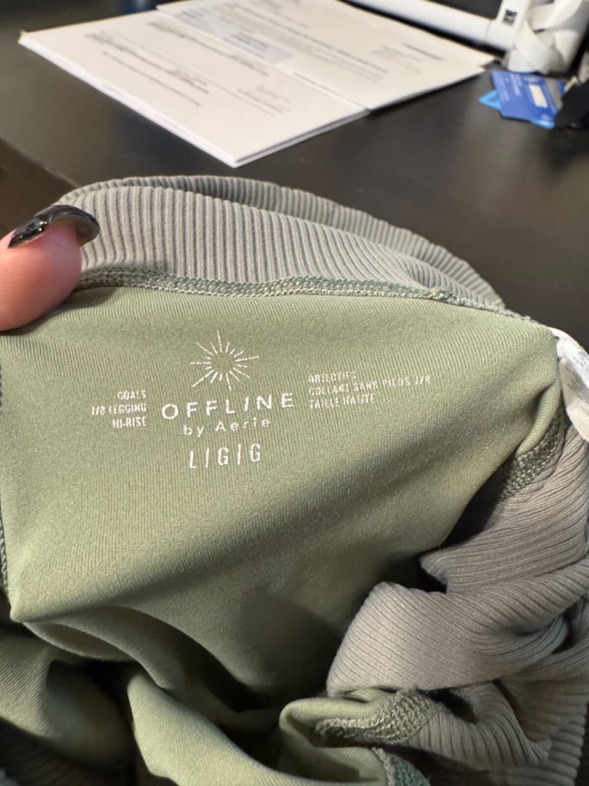 Offline by Aerie Women's Large Goals 7/8 Legging Hi-Rise Green - Thumbnail 4