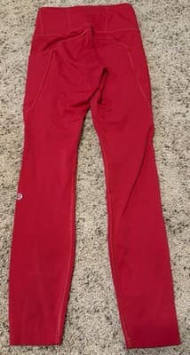 Lululemon Fast & Free 7/8 Tight II *Non-Reflective Nulux 25"Dark Red - Thumbnail 6