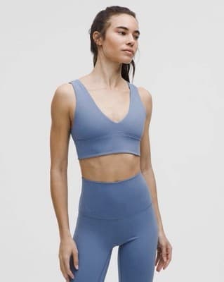 Lululemon Align™ V-Neck Bra Light Suport A/B Cup Size 12 W2DPNS Washed Denim NWT