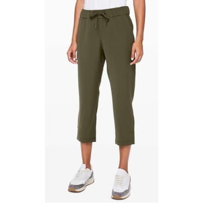 Lululemon On the Fly Crop *Woven 23" Dark Olive