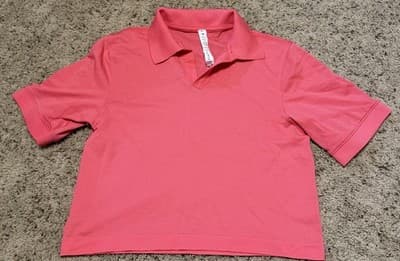 Lululemon Swiftly Tech Relax-Fit Polo Shirt Size: 6 Crop Color: Hot HeatRed Glow