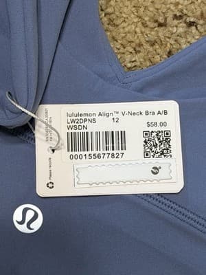 Lululemon Align™ V-Neck Bra Light Suport A/B Cup Size 12 W2DPNS Washed Denim NWT - Thumbnail 4