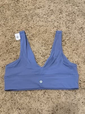 Lululemon Align™ V-Neck Bra Light Suport A/B Cup Size 12 W2DPNS Washed Denim NWT - Thumbnail 3