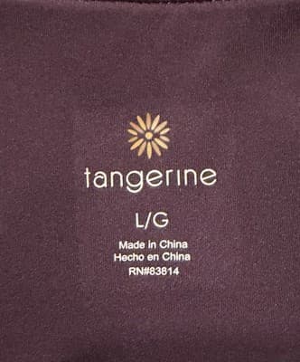 Tangerine Women's High Waist Active Rib Leggings Color:Port Size: Large - Thumbnail 7