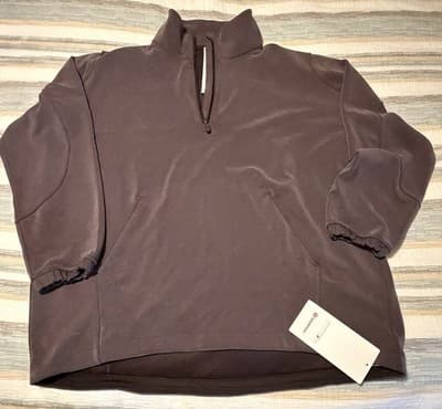 Lululemon Softstreme Long Half Zip Size: XL Color Sequoia Brown