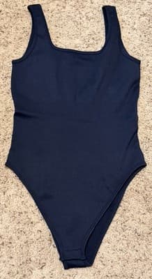 NWOT OQQ Bodysuits Ribbed Sleeveless Bodysuit Size Large Black - Thumbnail 2