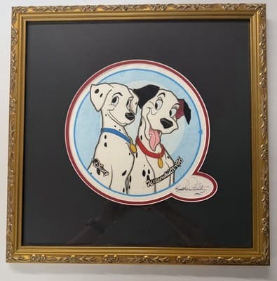 RARE Disney Hand Drawn Framed Autographed By Wiesenhütte W/Character Watch 1996